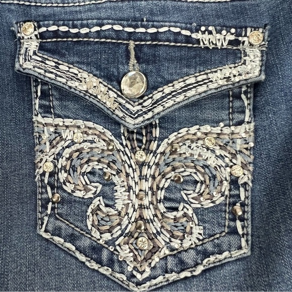 Earl Women’s Blue Jeans Sz 14 Embellishments/embroidery Missing/loose Distressed - Picture 5 of 12